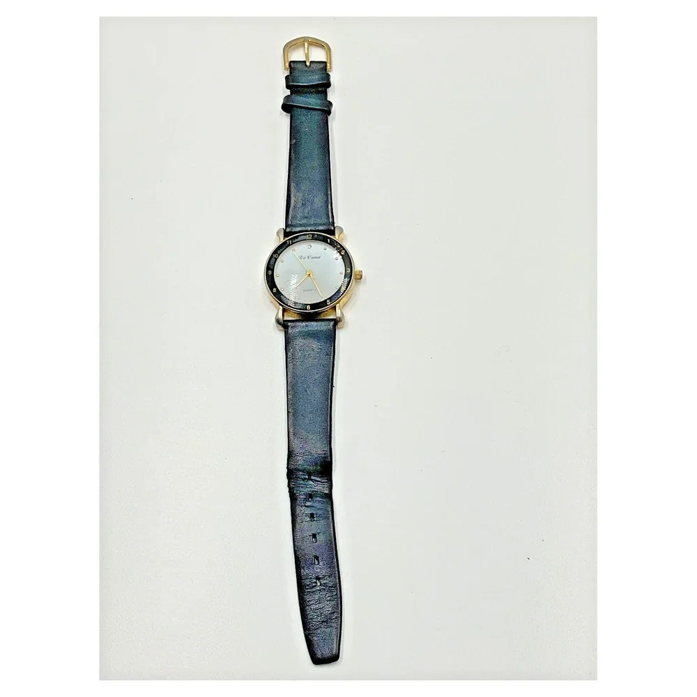 Da‎ Vinci Women's Wristwatch Black Leather Gold Tone Quartz